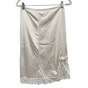 Vintage Ashley Taylor Half Slip Size Small Lace Hem Bow Detail White Intimate